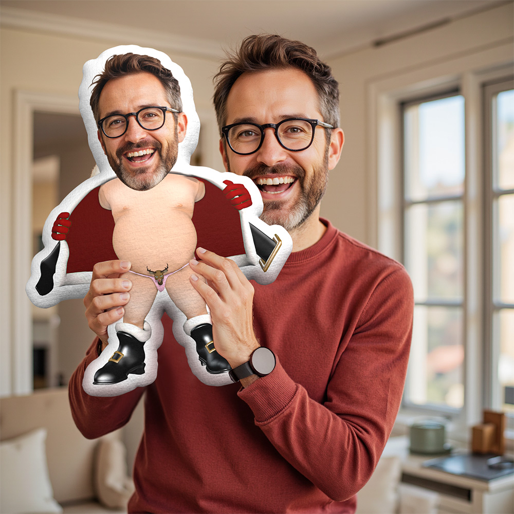 My Face Pillow Custom Pillow Face Body Pillow Personalised Photo Pillow Gift Christmas Reindeer Bikini Santa Claus Throw Pillow MiniMe Pillow - MyFaceTshirt