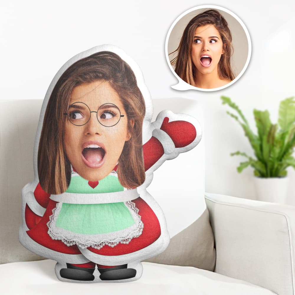 Custom Face Pillow Personalized Photo Pillow Christmas Maid MiniMe Pillow Gifts for Christmas - MyFaceTshirt