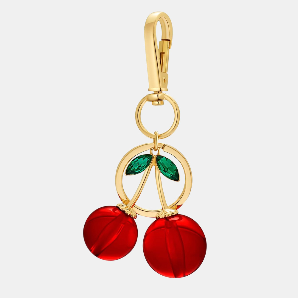 Bag Charm for Women With Red Rhinestones Trendy Gold Bag Heart Charms Key Pendant Trendy Purse Charms Car Jewelry