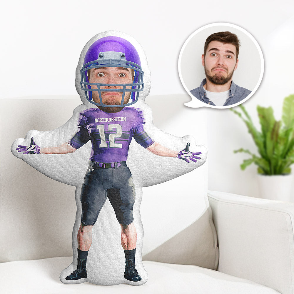 Custom Body Pillow Super Bowl Northwestern Wildcats Football Personalized Face Throw Pillow Best Gift for Him - MyFaceTshirt