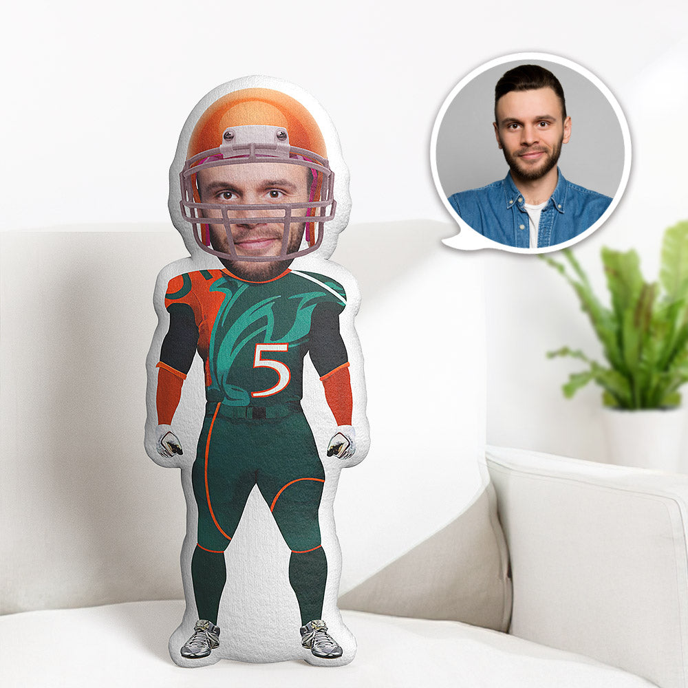 Custom Body Pillow Super Bowl Miami Dolphins Personalized Face Throw Pillow Best Gift for Him - MyFaceTshirt