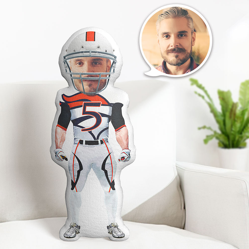 Custom Body Pillow Super Bowl Denver Broncos Personalized Face Throw Pillow Best Gift for Him - MyFaceTshirt