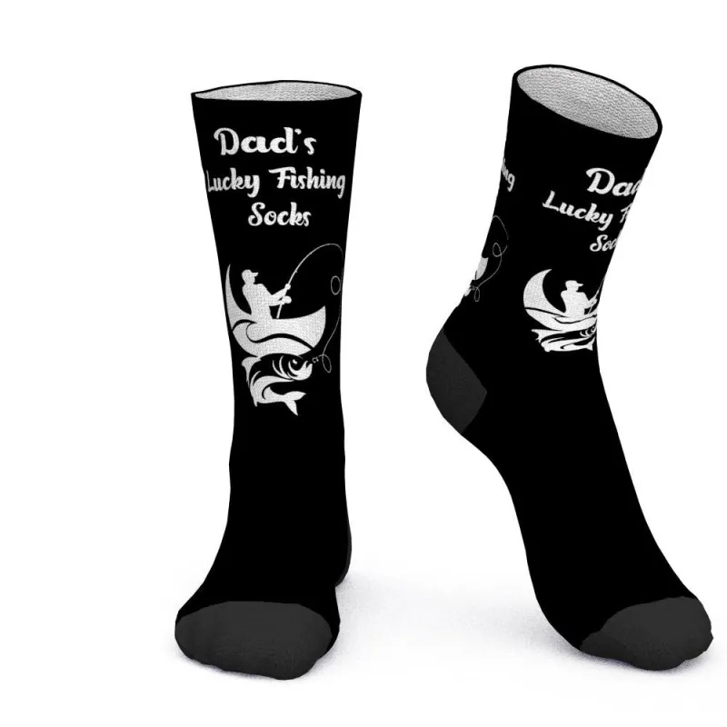 Custom Socks with Text Lucky Fishing Socks