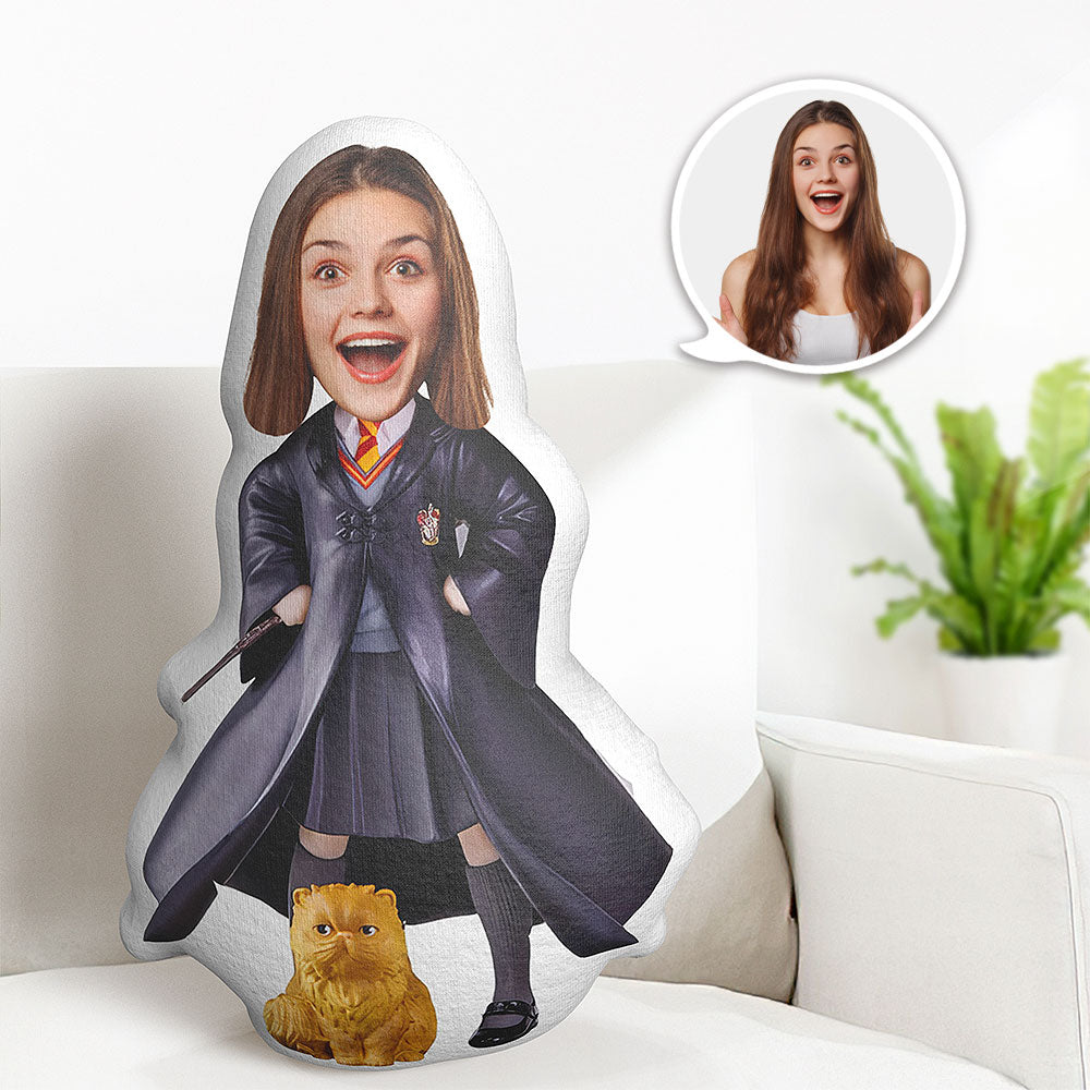 Custom Hermione  Face Minime Pillow Personalized Cat Throw Pillow Best Gift for Her - MyFaceTshirt