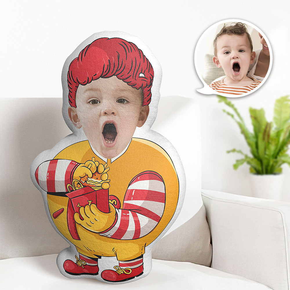 Custom Red Hair Face French Fries Burger Minime Pillow Personalized Photo Minime Doll - MyFaceTshirt