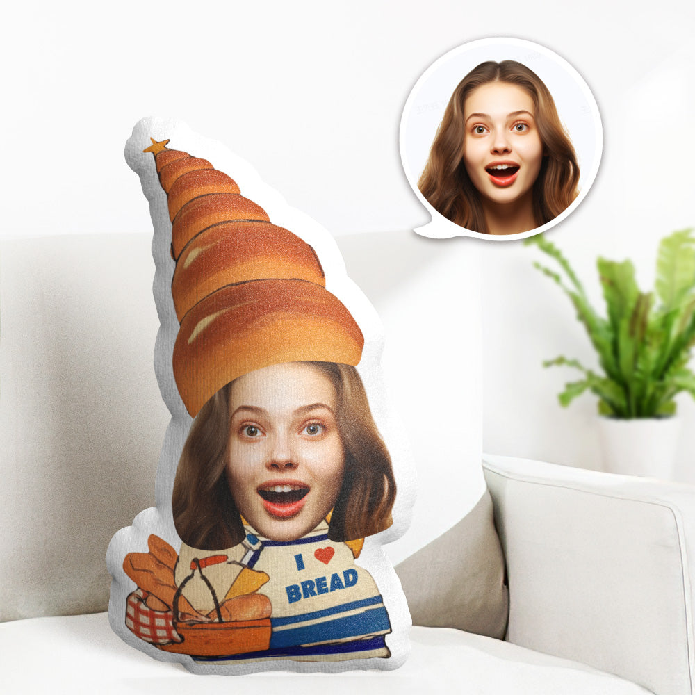 Custom Face Pillow I Love Bread Minime Personalized Photo Minime Pillow Gifts - MyFaceTshirt