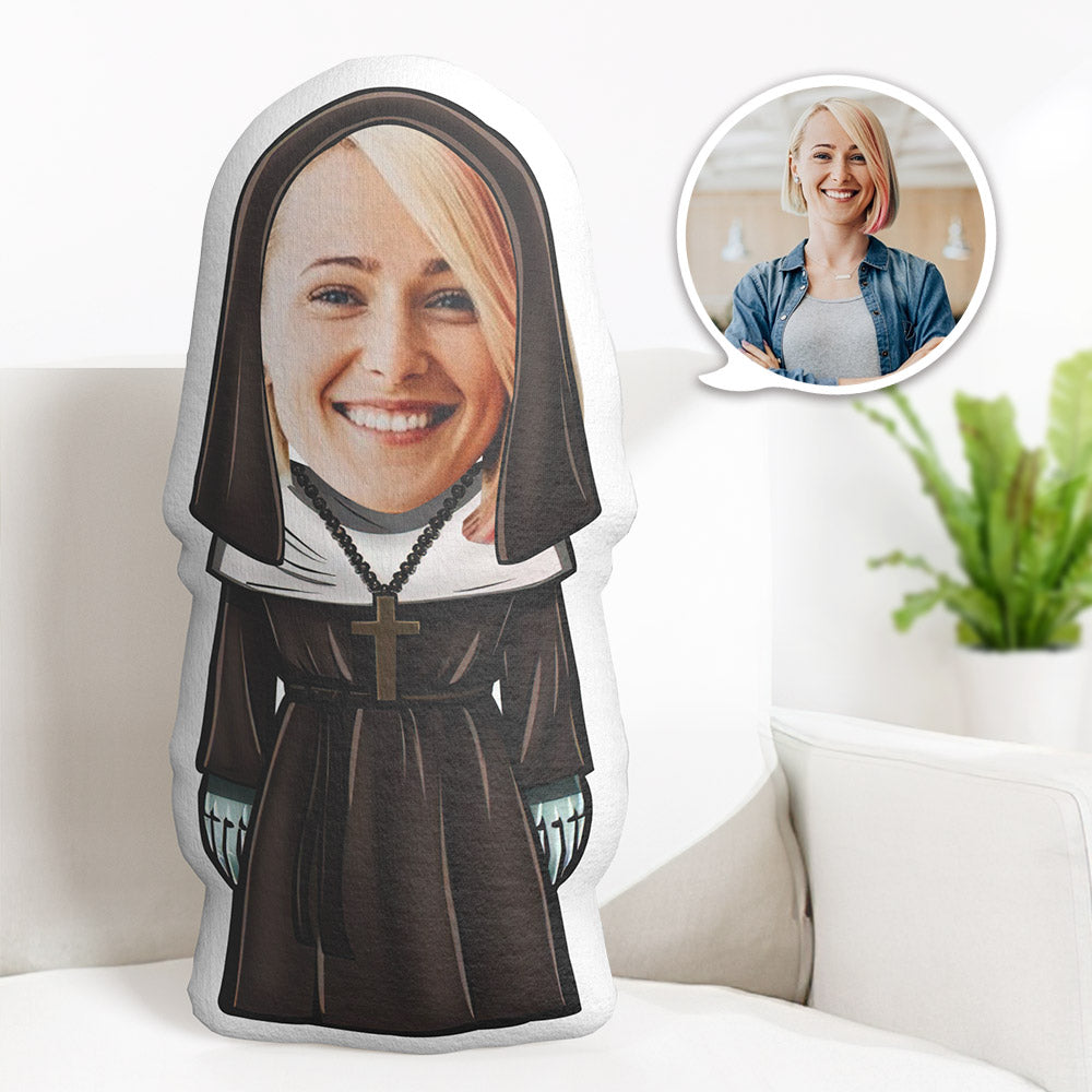 My Face Pillow Custom Halloween Pillow MiniMe Pillow The Nun Cosplay Pillow - MyFaceTshirt