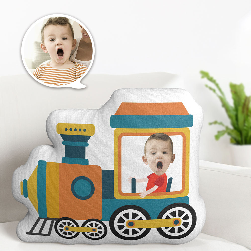 Custom Face Pillow Train Driver Personalized Photo Doll MiniMe Pillow Gifts for Kids - MyFaceTshirt