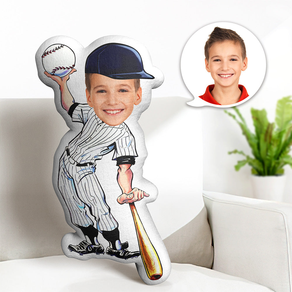 Baseball Player Pillow My Face Pillow Custom Photo Pillow Minime Pillow Personalized Pillow Gift for Friend