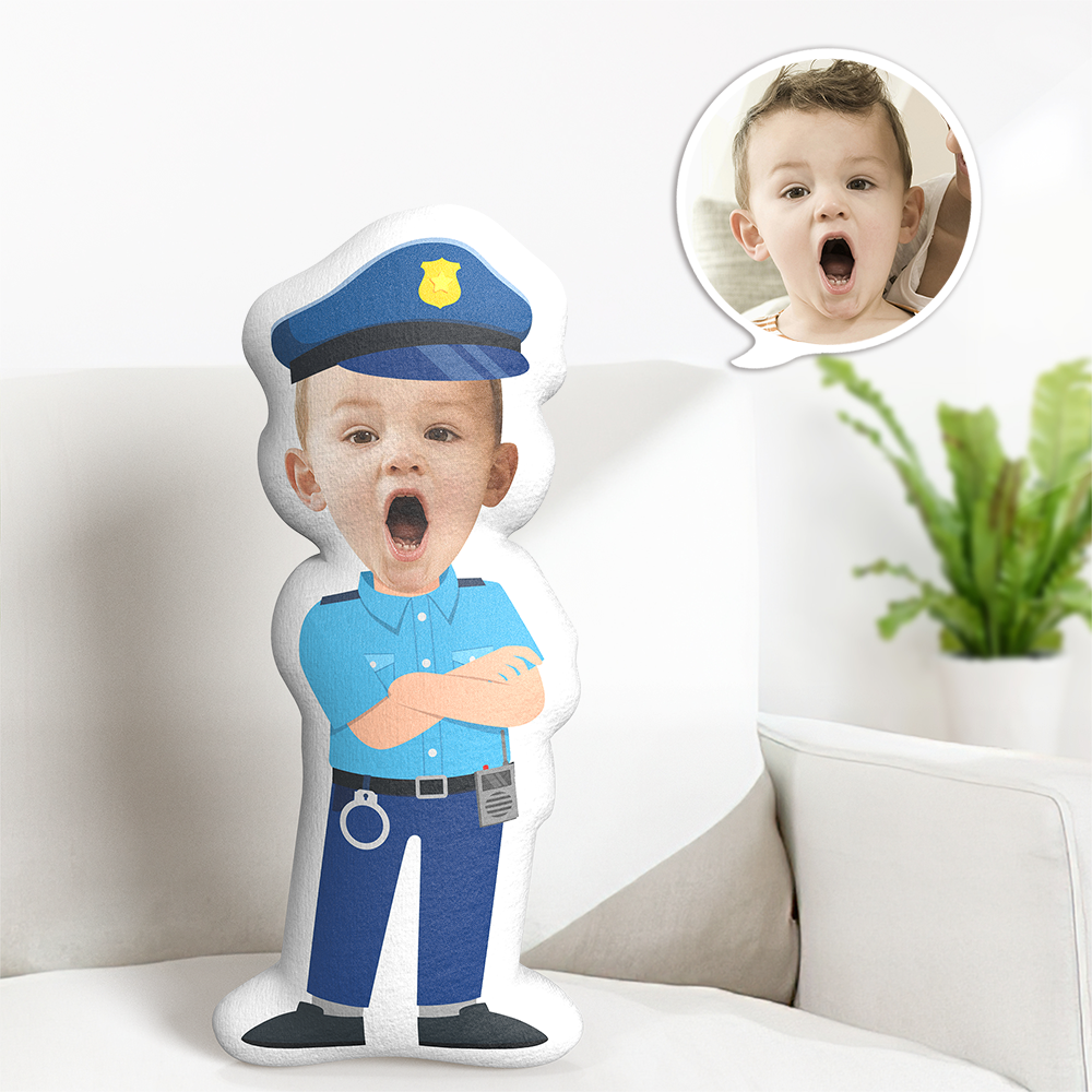 Custom Photo Face Pillow Cute Police Job Pillow Personalized Photo Custom Shaped Pillow - MyFaceTshirt
