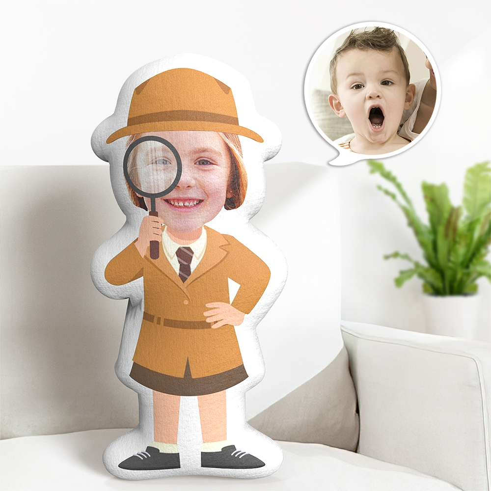 Custom Photo Face Pillow Cartoon Sherlock Holmes Girl Pillow Personalized Photo Custom Shaped Pillow - MyFaceTshirt