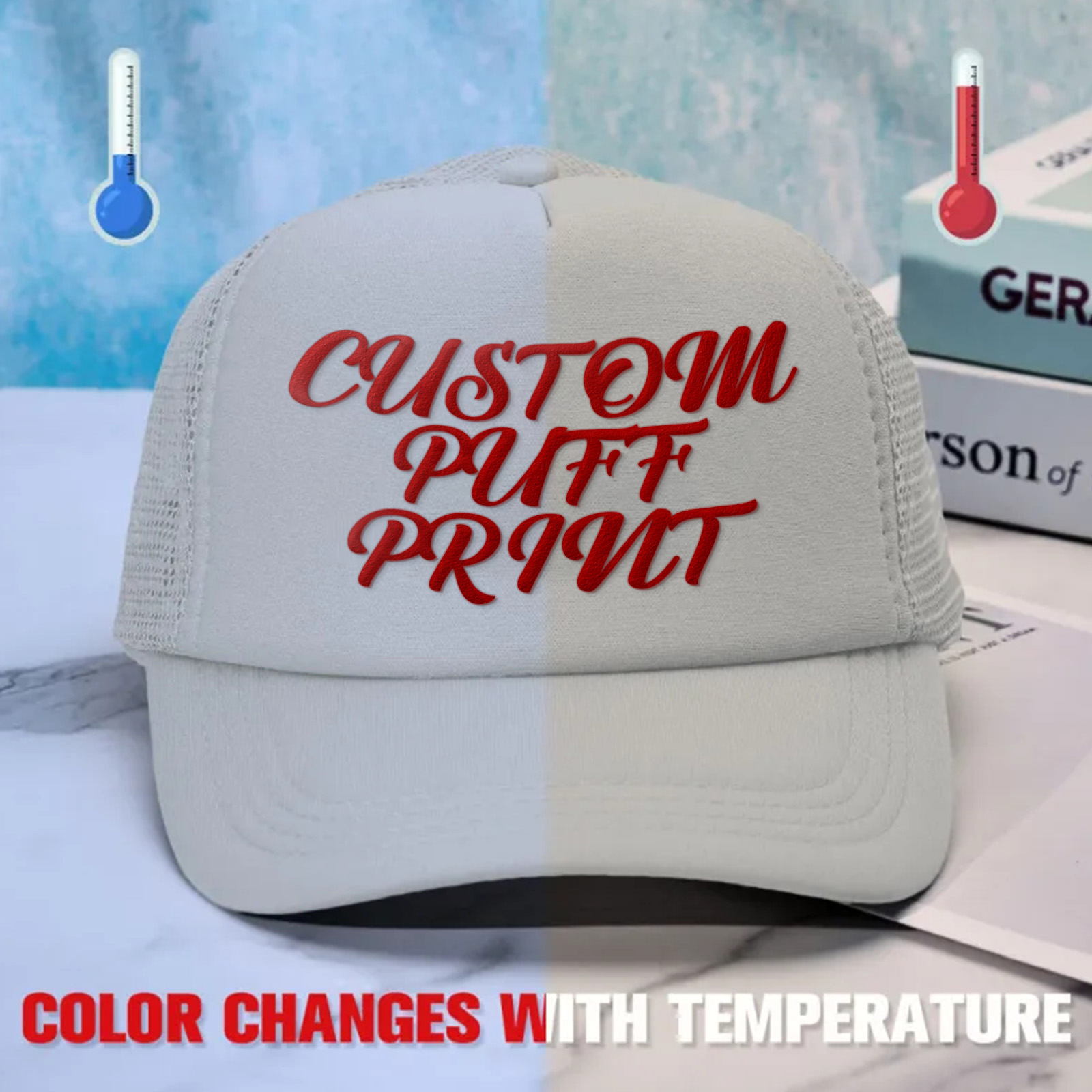 Custom Puff Print Trucker Hat Personalized Temperature-sensitive Foam Trucker Caps