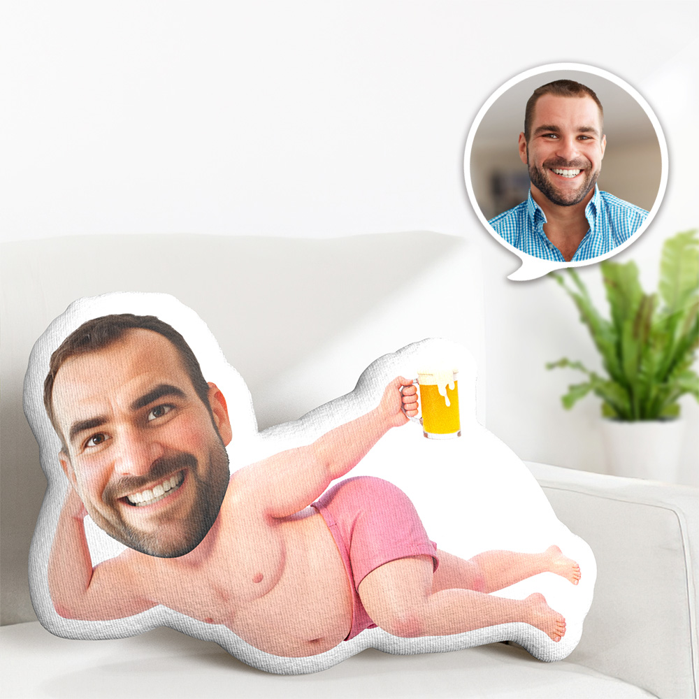 My Cartoon Face Doll Custom Beer Guy Doll Personalized Photo Pillow MiniMe Doll Gift - MyFaceTshirt