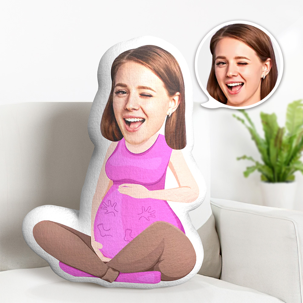 Mother��s Day Gift Custom Face Body Pillow for Pregnant Women Personalized Bump Mini Me Pillow with Photo for New Moms - MyFaceTshirt