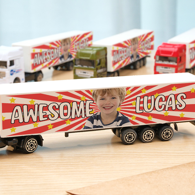 Customized With Name On The Side of The Truck Personalized Toy Truck: Birthday, Christmas, Any Event for Him - MyFaceTshirt