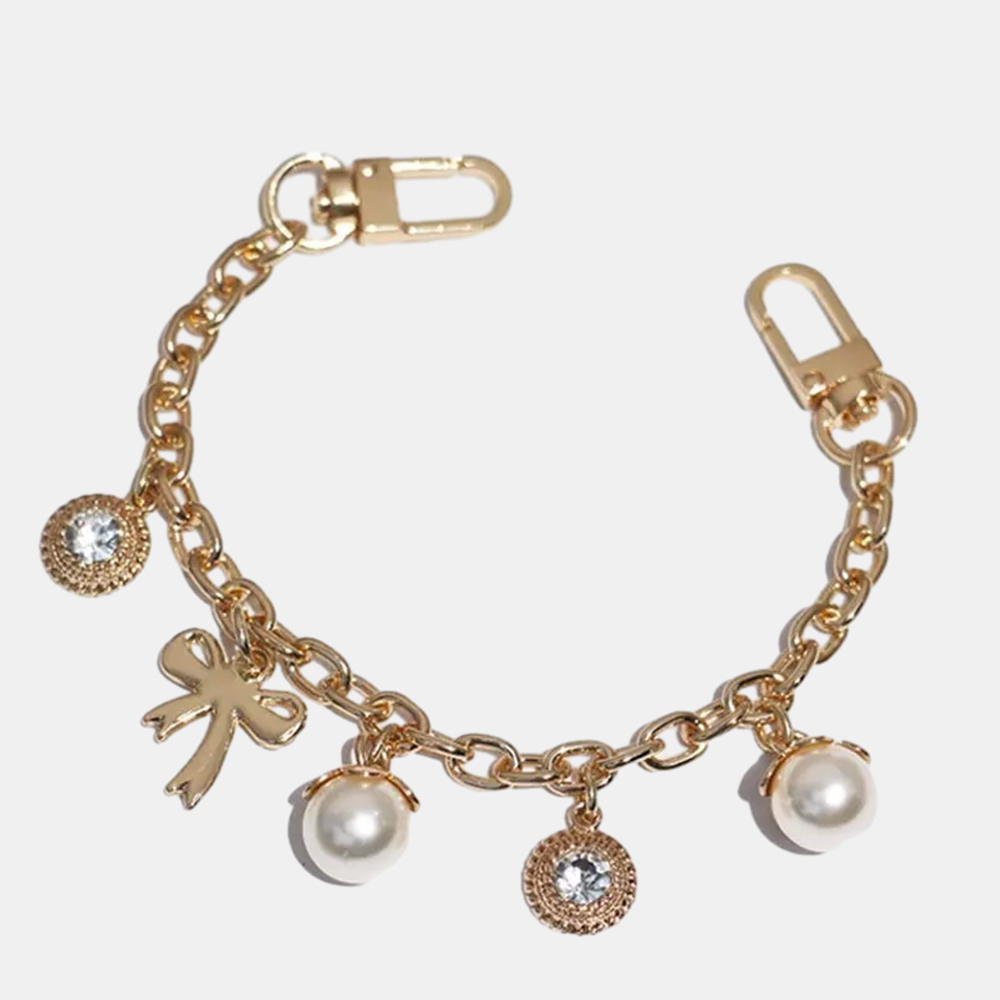 Luxury Pearl & Crystal Bag Charm - Elegant Diamond-Accent Jewelry for Women | Handcrafted Gift for Birthdays, Anniversaries & Mother's Day