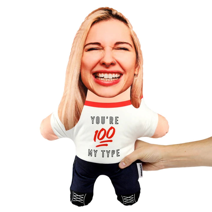 Custom Minime Throw Pillow You're 100% My Type Custom Face Gifts Personalized Photo Minime Pillow - MyFaceTshirt