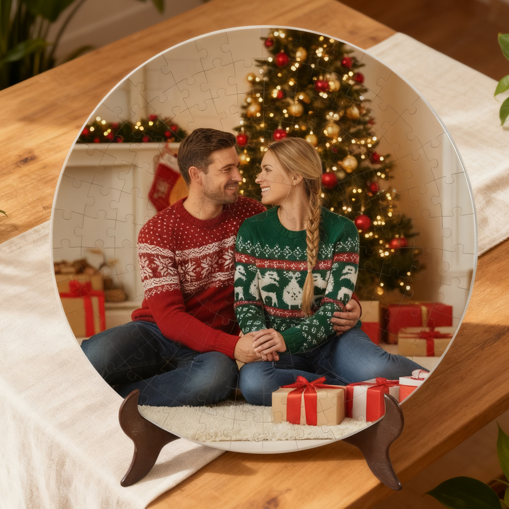 Custom Photo 3D Puzzle Plate DIY Living Room & Kitchen Decoration Home Ornament Christmas Gift Toy - Get Photo Blanket