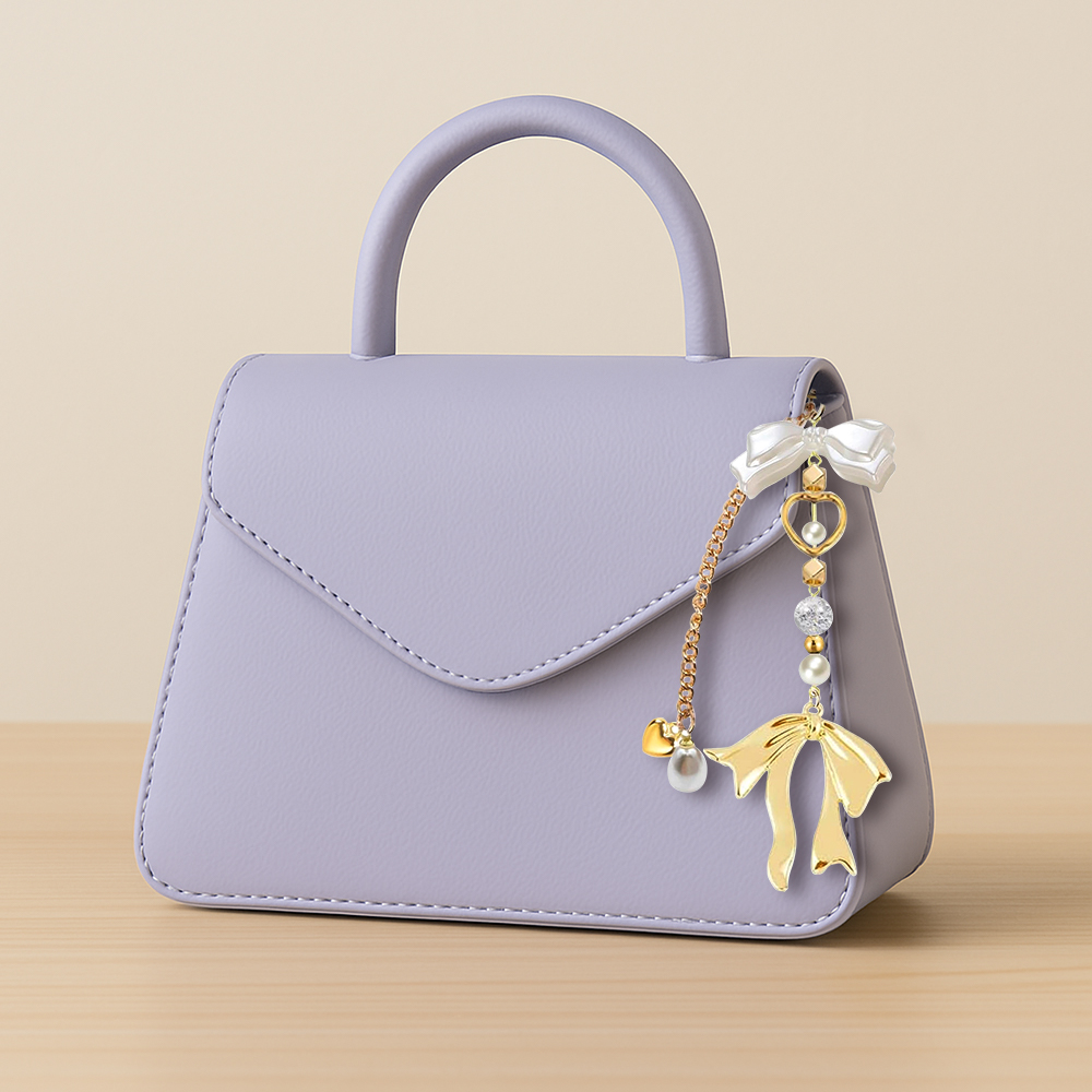 Gold Bow Bag Charms for Women Heart Pearl Beaded Coquette Aesthetic Purse Charms - MyFaceTshirt