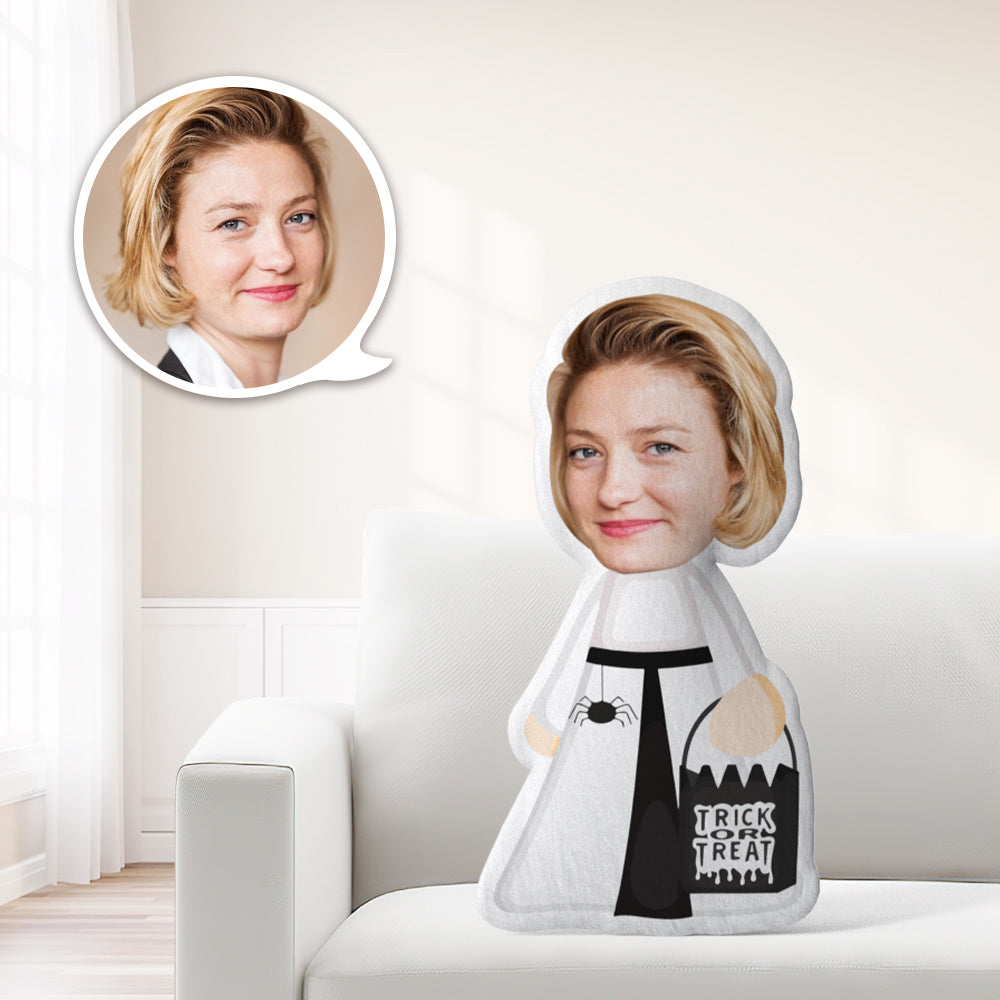 Photo Pillow Face Pillow Personalized Pillow Custom Pillow Minime Pillow Doll White Girl Halloween - MyFaceTshirt