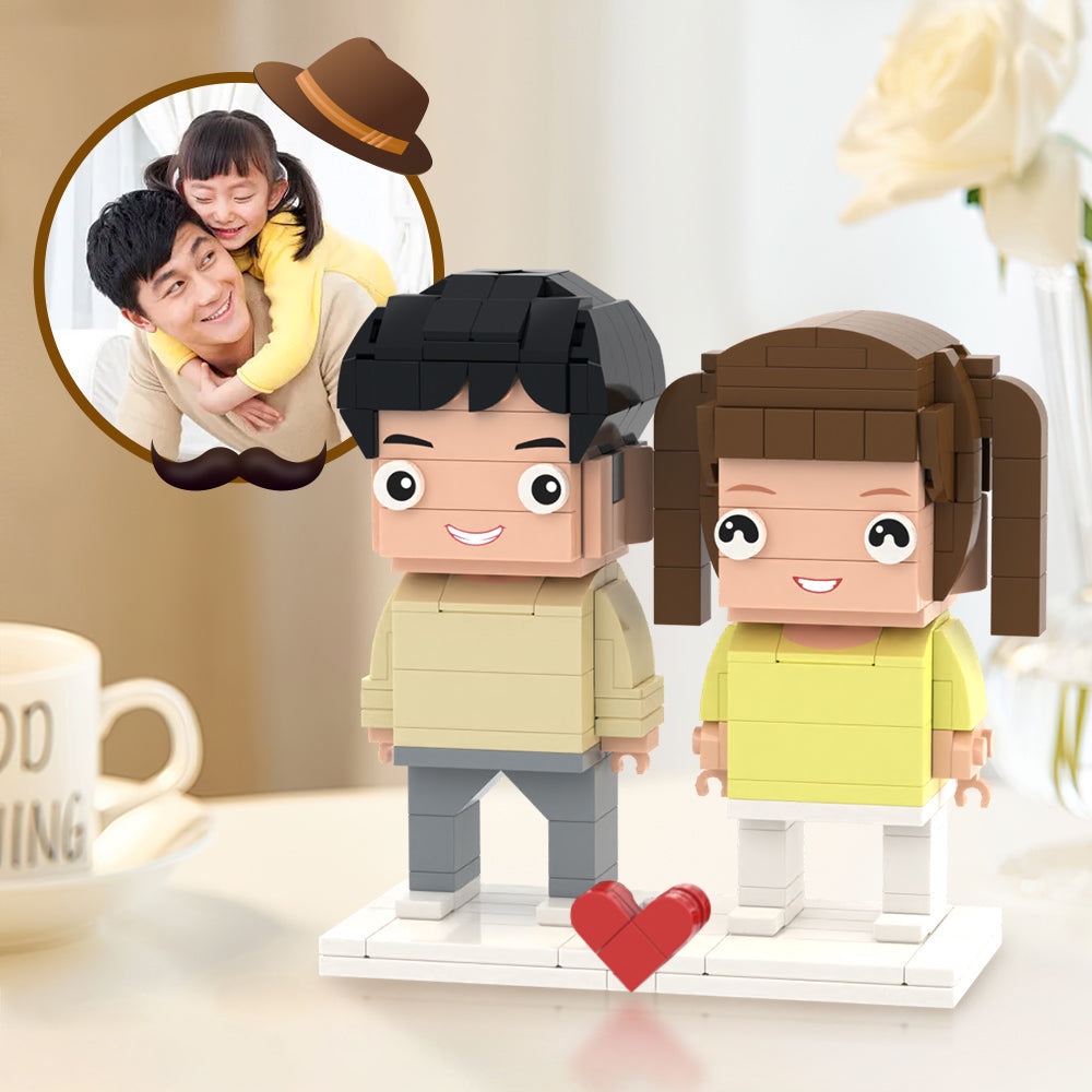 Father's Day Gifts Full Custom 2 People Brick Figures Custom Brick Figures Small Particle Block Toy