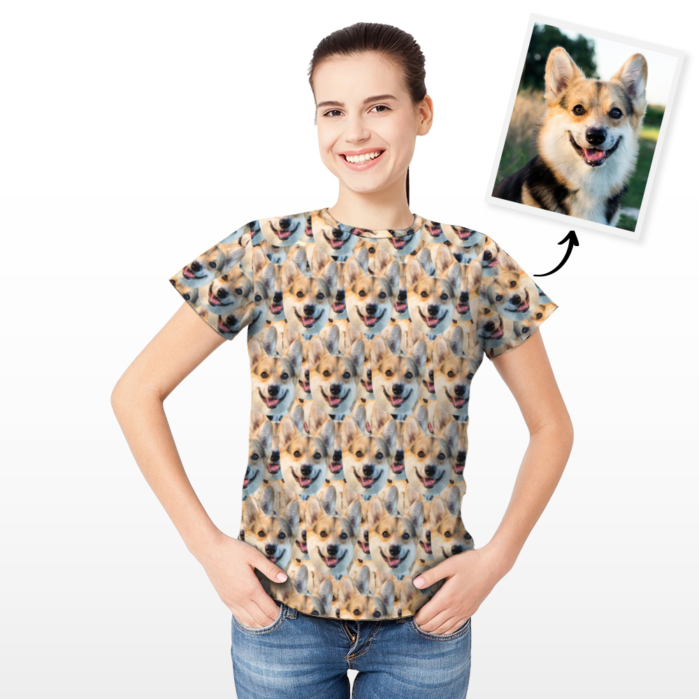 Custom Face Unisex T-shirt Mash T-shirt Personalized T-shirt for Gift