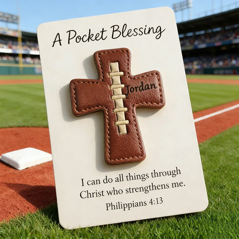 Baseball Cross Blessing Card,Pocket Blessing Baseball Cross
