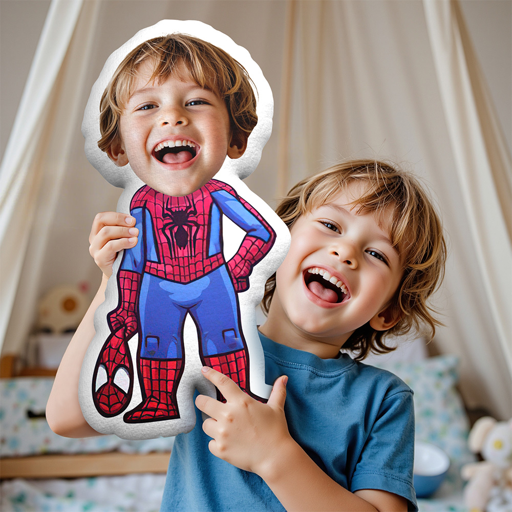 Custom Face Pillow Spider Man MiniMe Pillow Personalized Spider-man Pillow - MyFaceTshirt