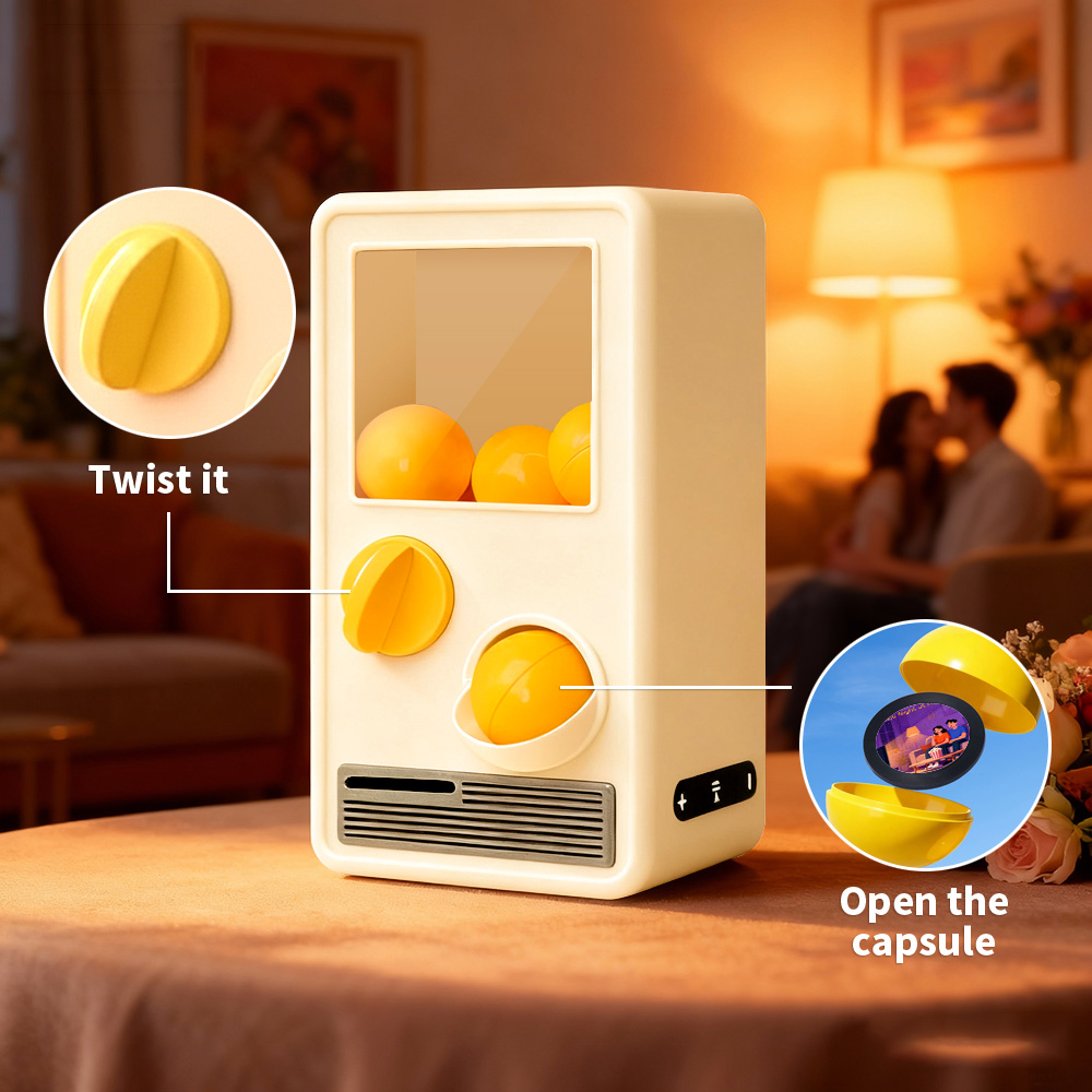 Custom Photo Personalized Gashapon Machine with 10 Gashapon  – Love Notes, Date Ideas & Surprise Cards