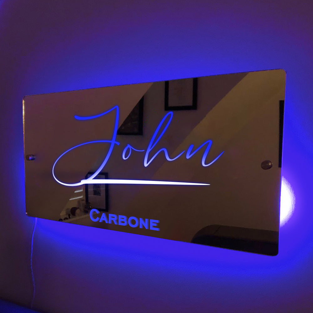 Personalised Name Mirror Sign LED Light Up Mirror Bedroom Sign - MyFaceTshirt