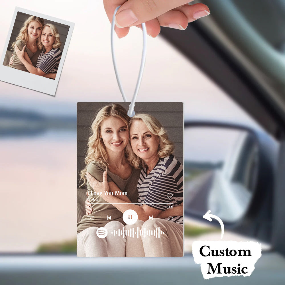 Custom Spotify Code Car Air Freshener Rearview Mirror Ornament Air Freshener Gifts for Mom - MyFaceTshirt