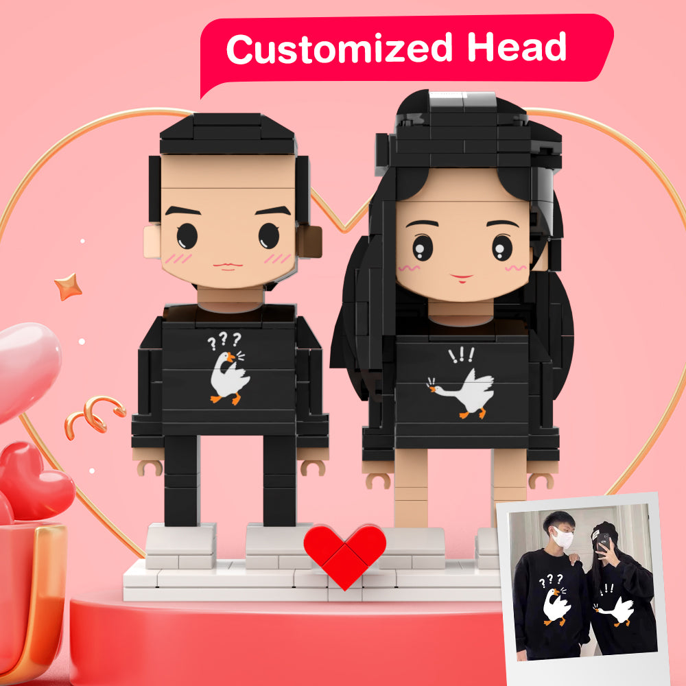 Matching Shirt Goose Gift Brick Figures Personalized Couples Brick Figures Small Particle Block Gift For Lovers