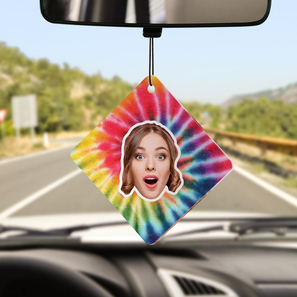 Custom Air Freshener for Car with Picture Personalized New Driver Gifts Tie Dye - MyFaceTshirt