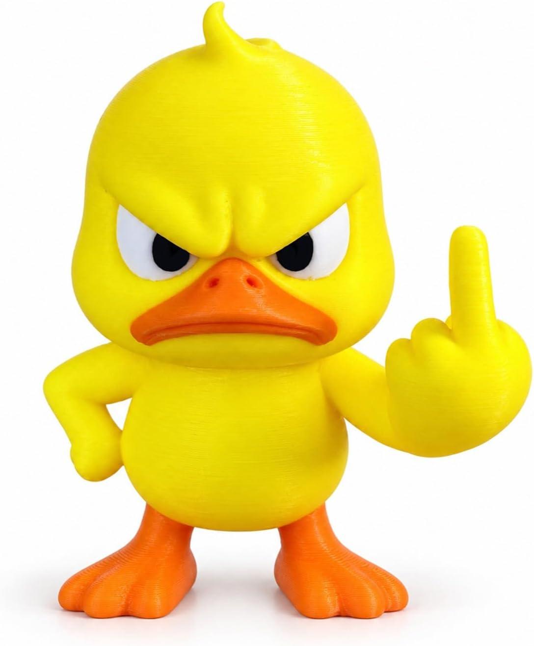 The Middle Finger Duck Statue, Funny Angry Duck Figurine with Rude Gesture, Sarcastic Desk Decor, Humorous Office Decoration, Novelty Gag Gift for Adults, Friends and Coworkers