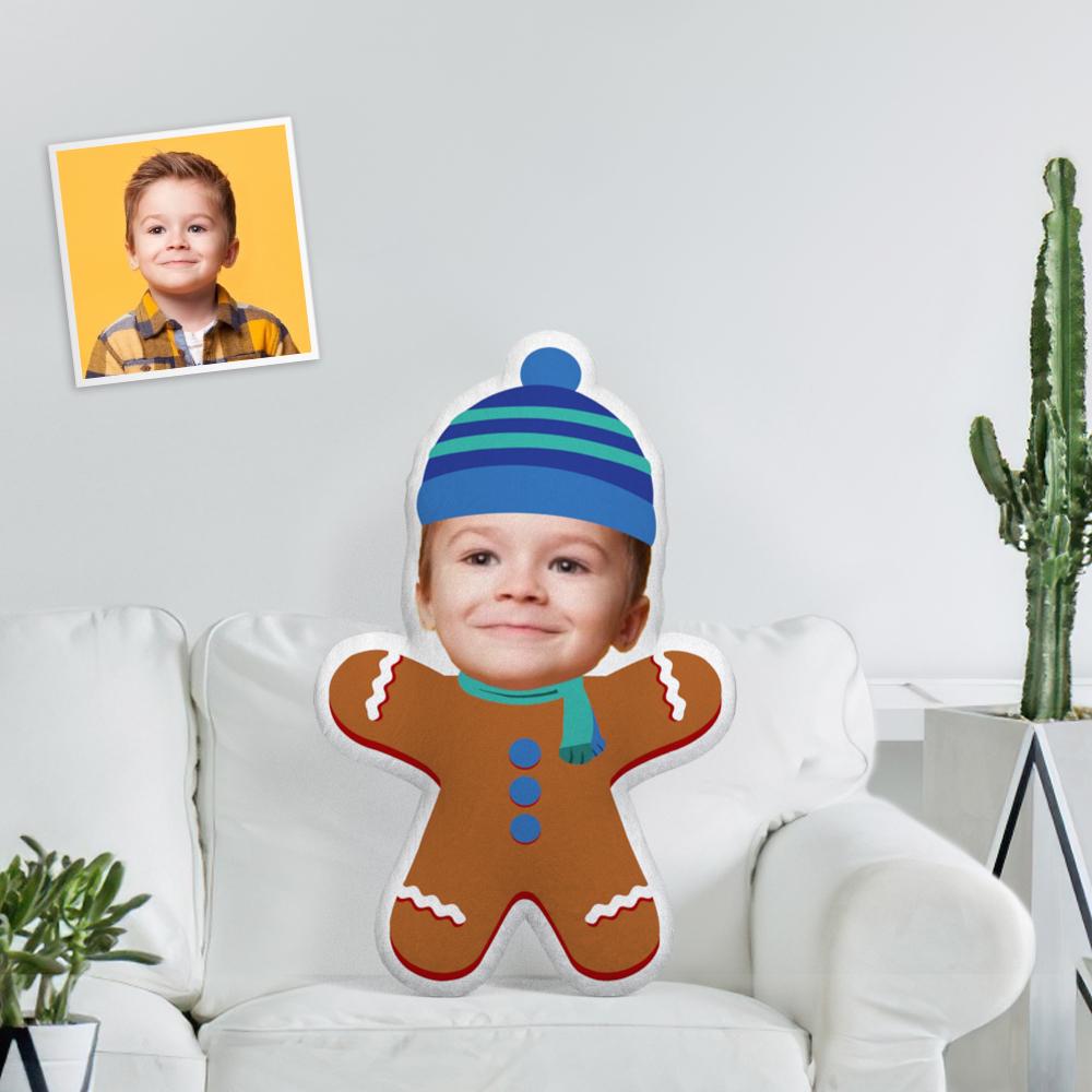 Custom Face Photo Minime Doll Unique Personalized Brave Gingerbread Man Throw Pillow The Most Funny Gift - MyFaceTshirt