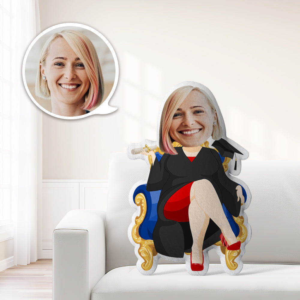 Graduation Gift Photo Pillow Face Pillow Personalized Pillow Custom Pillow Minime Pillow Doll Graduation-Chair for Her - MyFaceTshirt