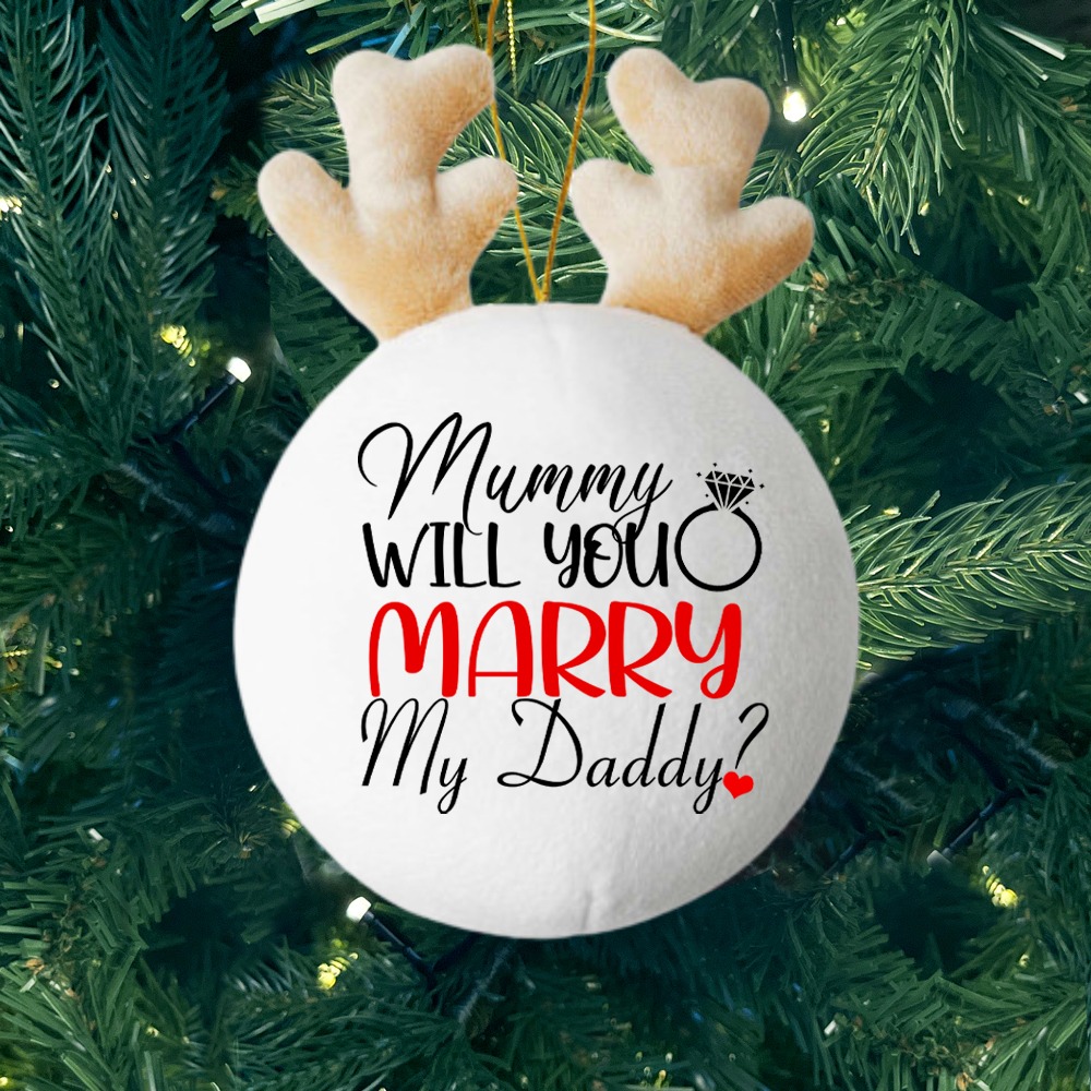 Will You Marry My Daddy Rings - Personalised Fabric Christmas Ornament