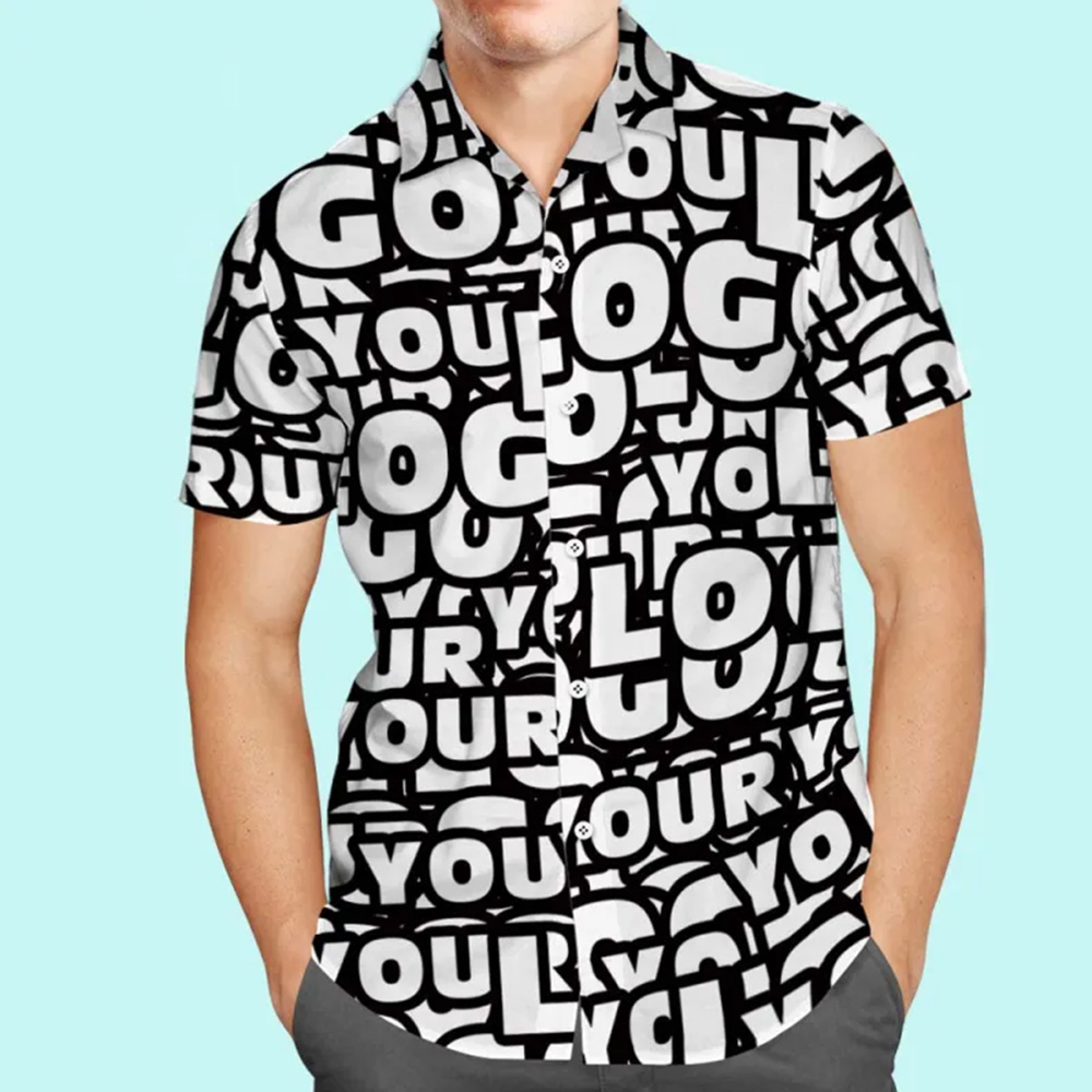 Custom Hawaiian Shirts with Logo Men's Hawaiian Shirt with Photo for Team