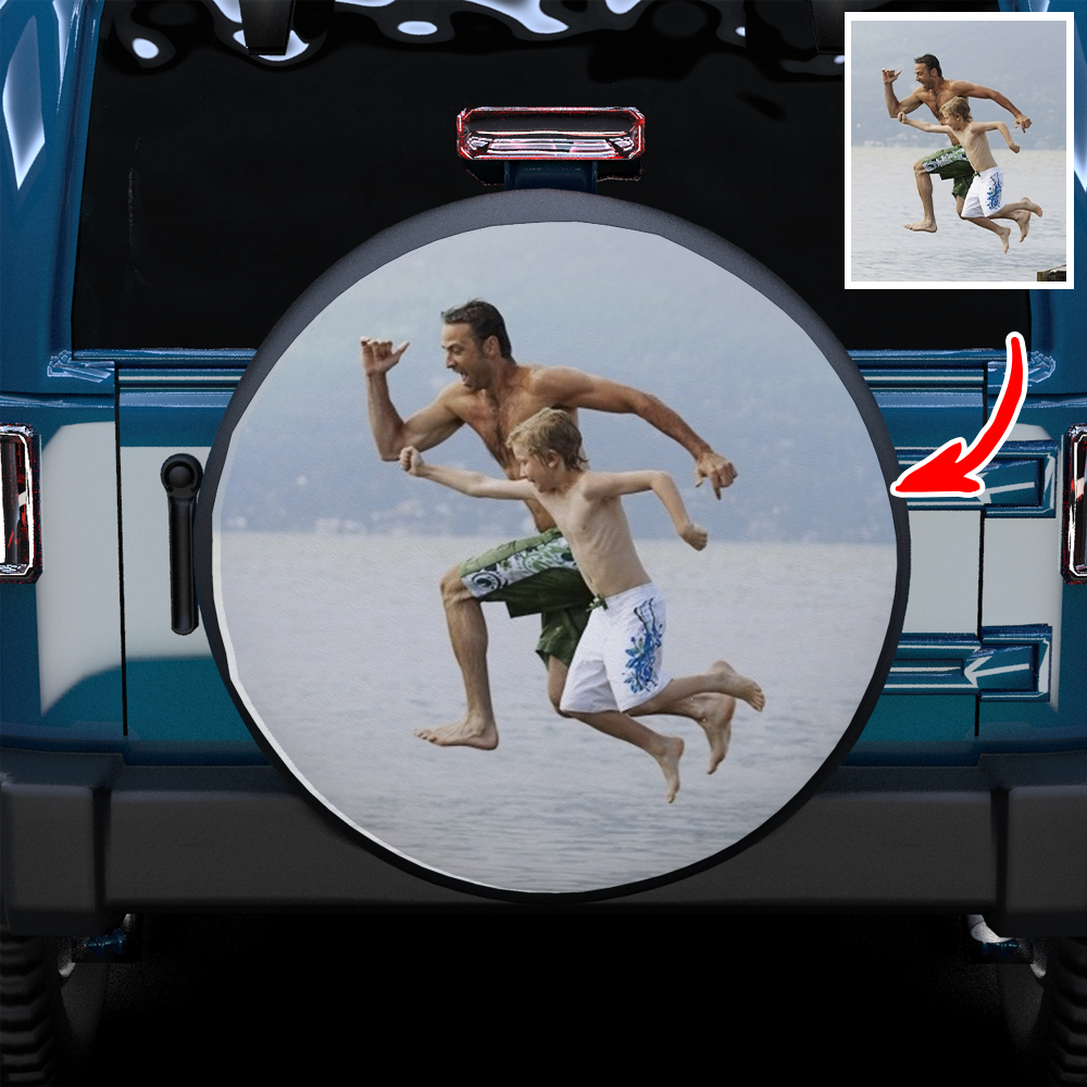 Custom Family Commemorate Photo On Spare Tire Cover - MyFaceTshirt