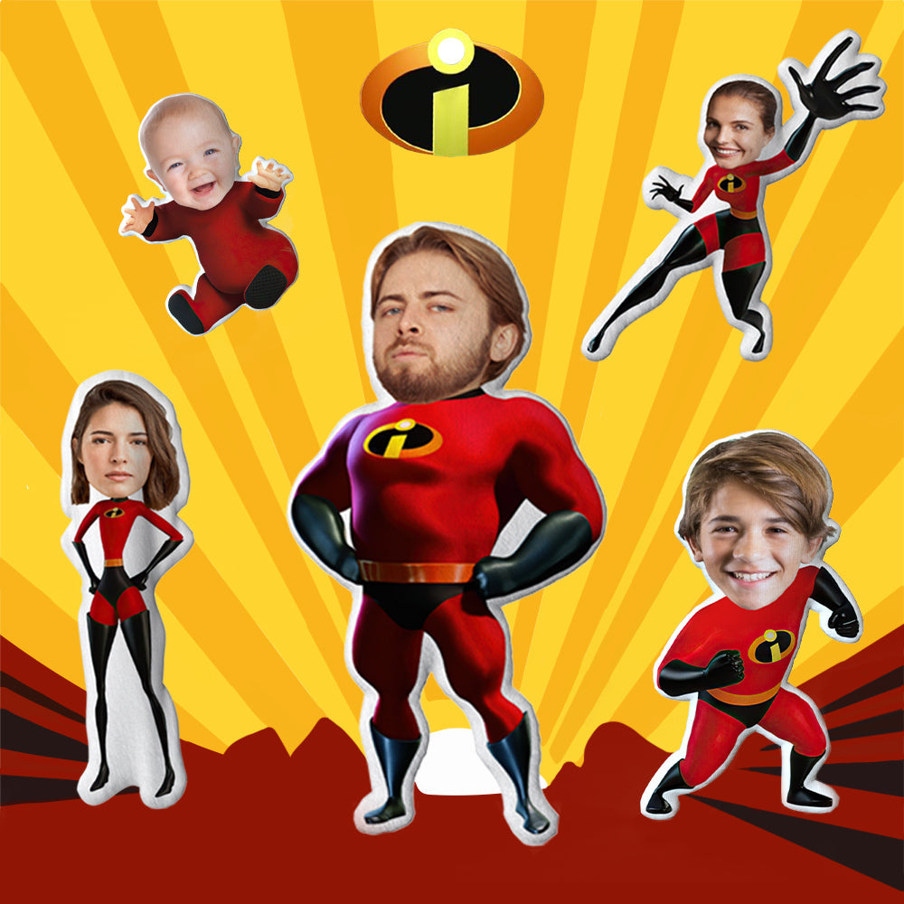 Super Family Pillow Gifts Custom Photo Pillow Face Pillow Personalized Picture Pillow - MyFaceTshirt