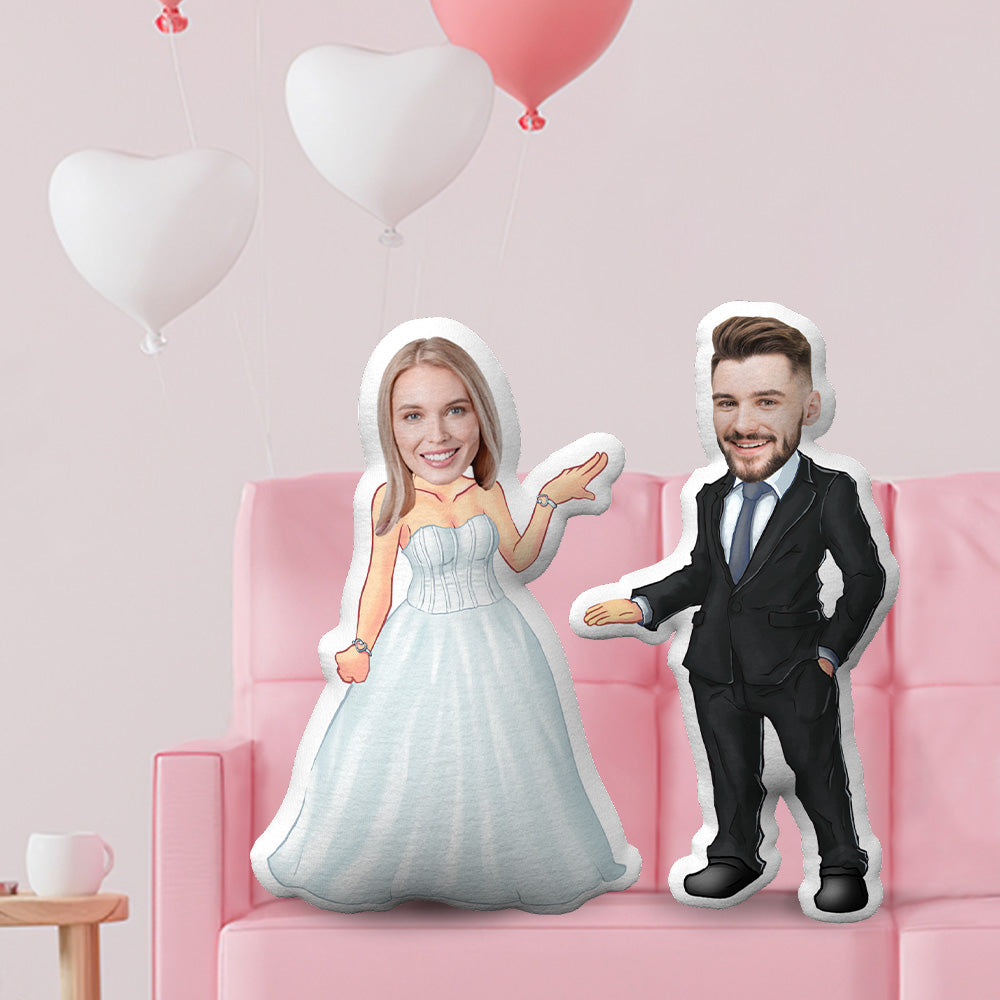 Face Pillow Anniversary Gifts Wedding Dress Pillow Gifts Custom Face Pillow My Face Doll Funny Gifts Couple Pillow
