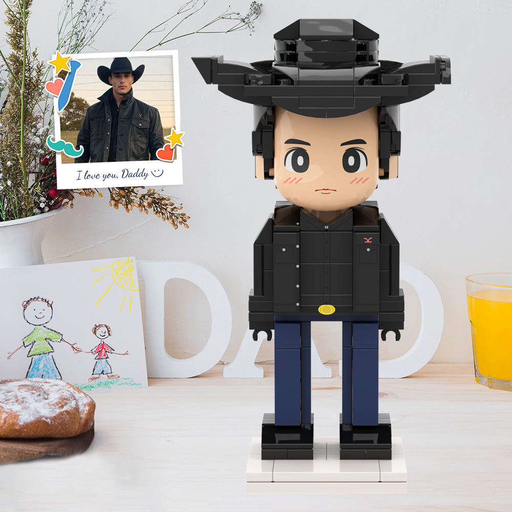 Full Body Duddu Brick Figures Customizable 1 Person Custom Brick Figures Small Particle Block Toy Brick Me Figures For Western Life Style Daddy On Father's Day