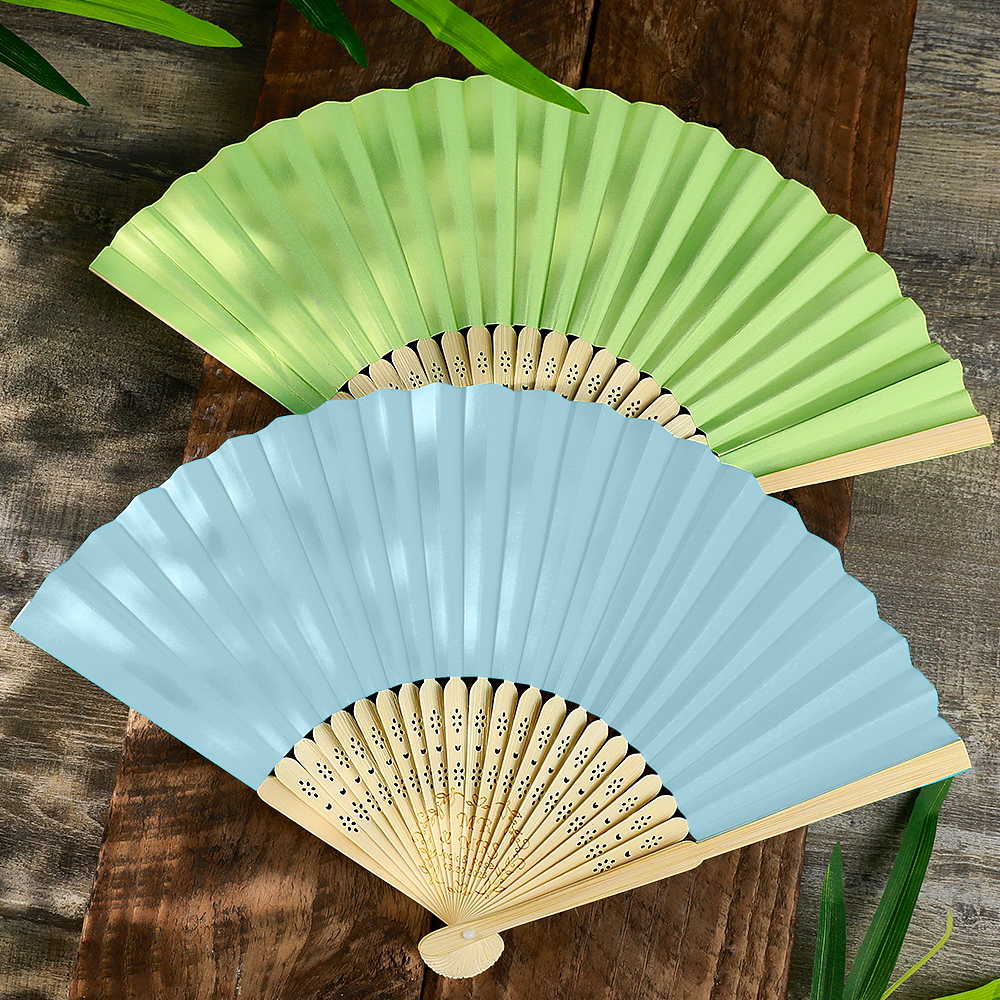 Light blue Laser Engraved Silk  Hand Fans,Personalized Bamboo silk Fans,Monogram  Wedding Fans,  Special Event,Party Favors,icon,symbols