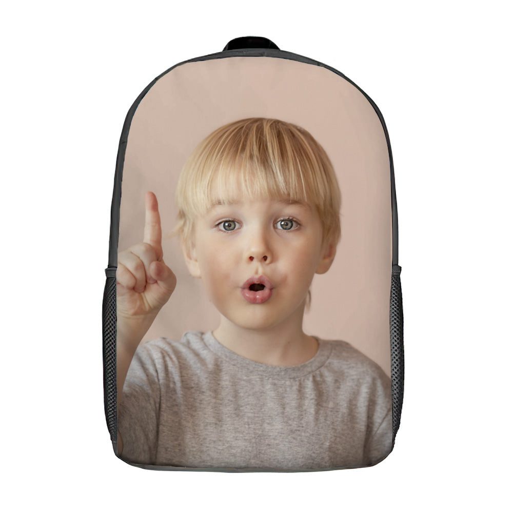 Personalized Photo Backpack, Picture School Bag, Back to School Gifts for Boys and Girls - MyFaceTshirt