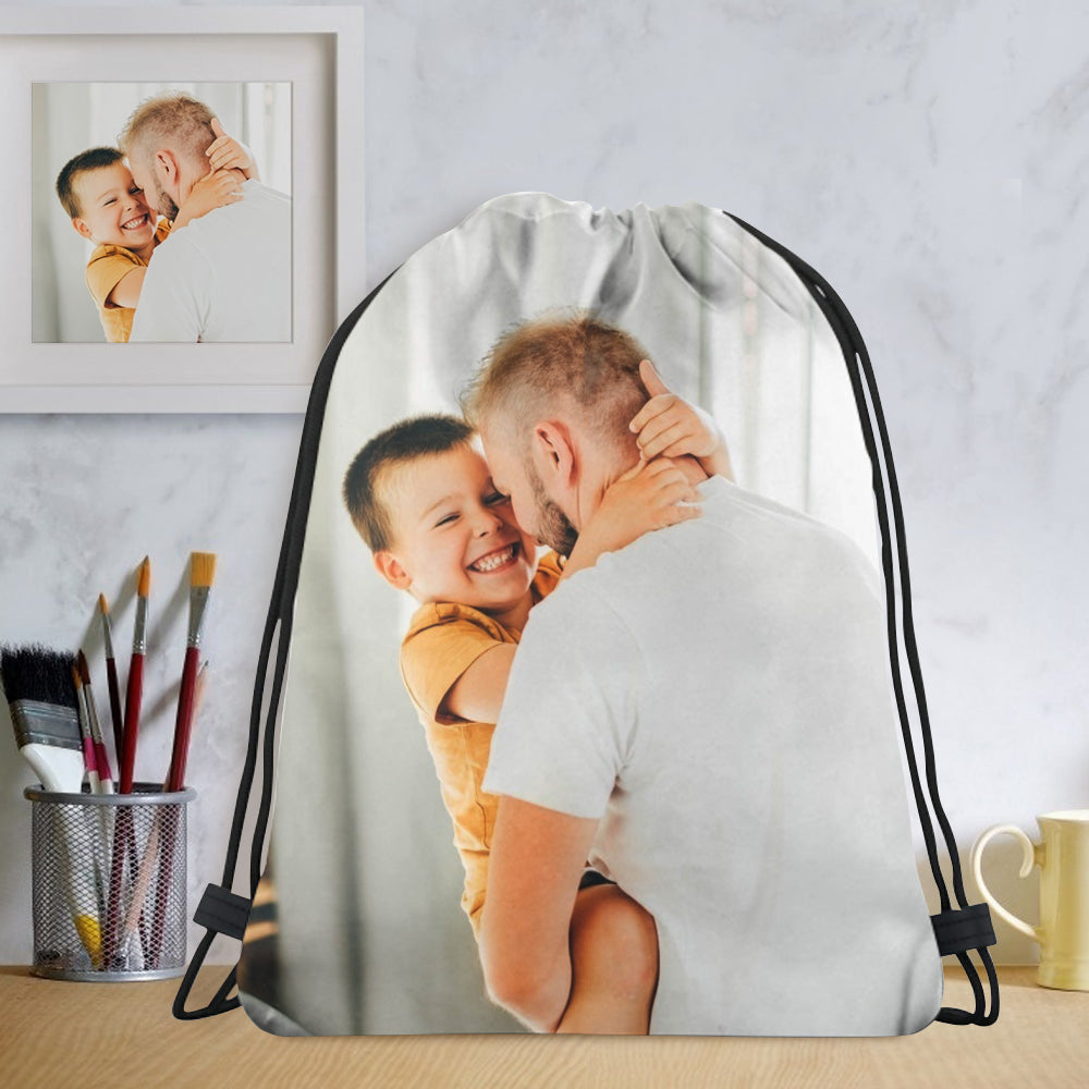 Back To School Gifts Customized Drawstring Sportpack with Photo Git for Sport Lover - MyFaceTshirt