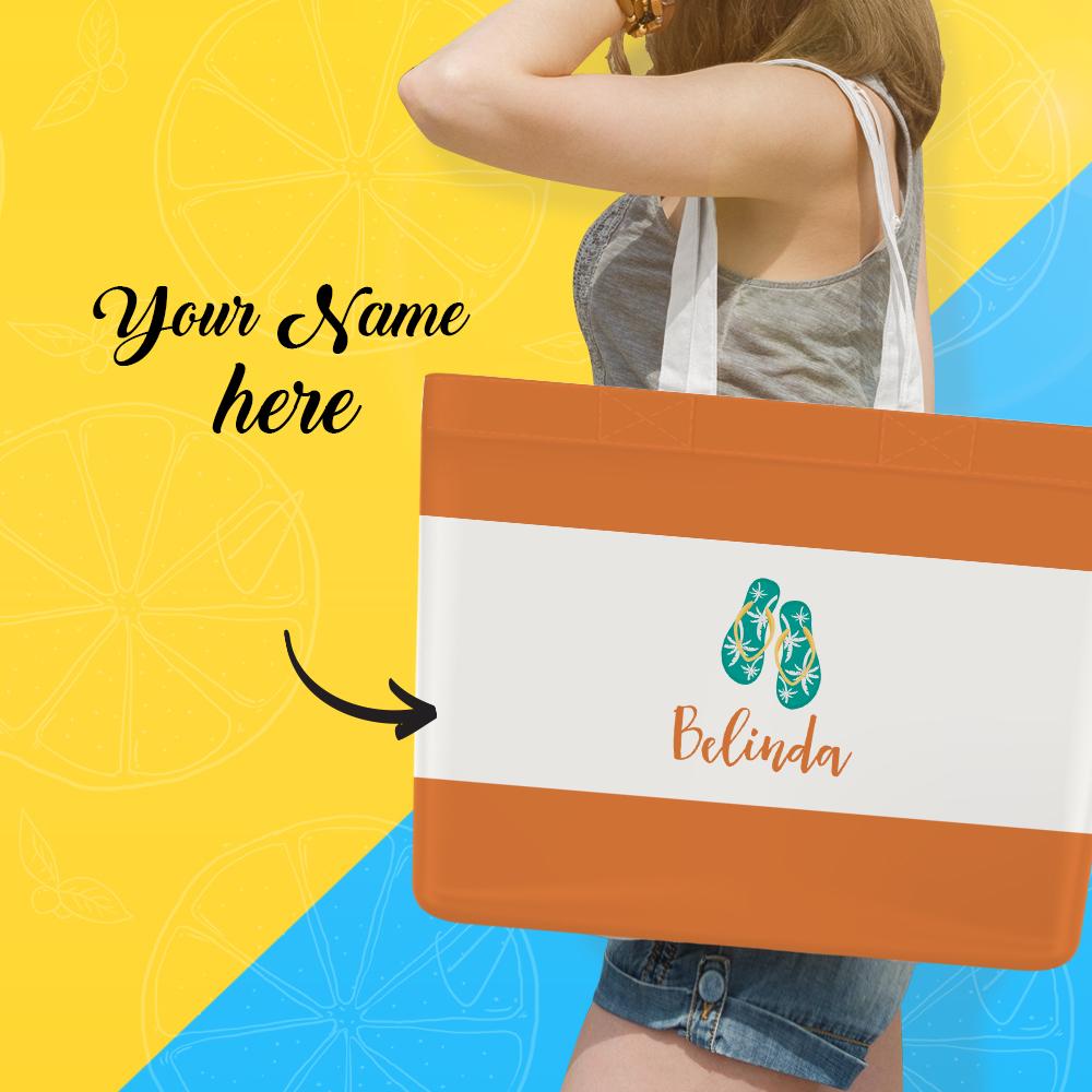 Gift for Mom Personalized Beach Bag, Custom Storage Handbag, Tote Bag With Your Name - MyFaceTshirt