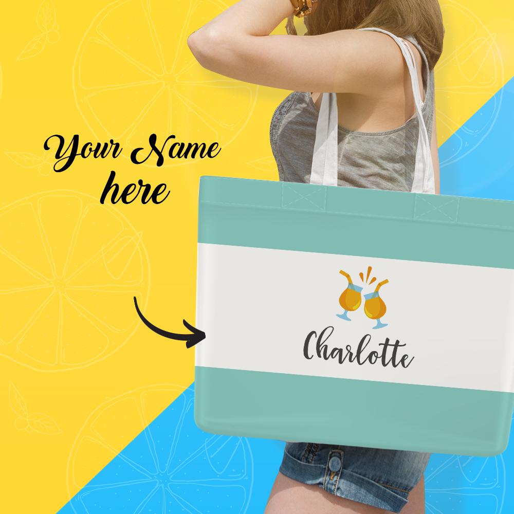 Gift for Mom Personalized Beach Bag, Custom Tote Bag - MyFaceTshirt