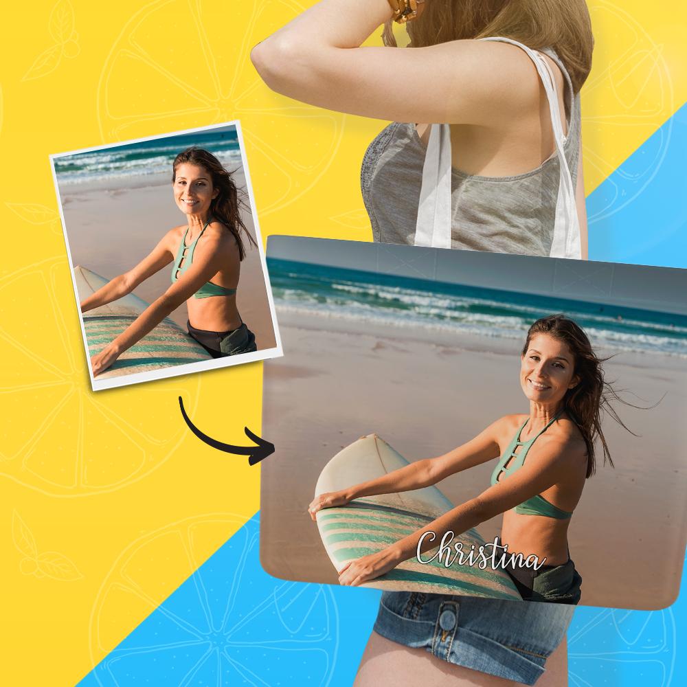 Gift for Her Personalized Shopping Bag, Custom Storage Handbag - MyFaceTshirt