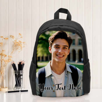 Custom Photo School Backpack, Back To School Gifts, Personalized Photo Text Backpack - MyFaceTshirt