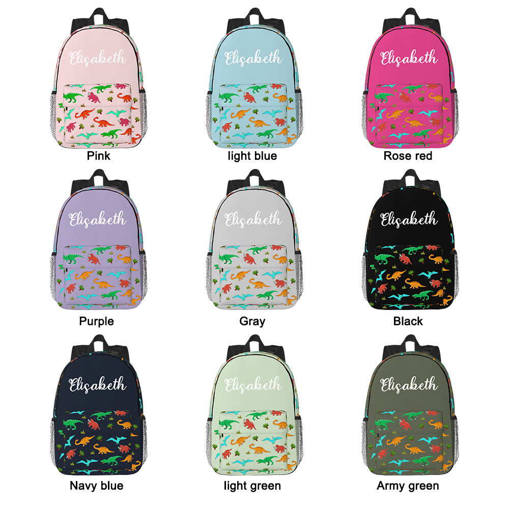 Custom Name Backpack Personalised Dinosaur School Bag for Kids - MyFaceTshirt